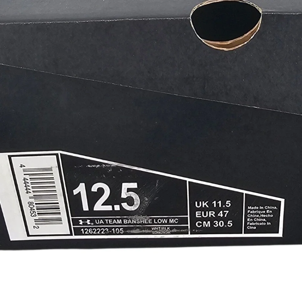 Under Armour‎ Team Banshee Low MC White Black Cleats 1262223-105 Mens 12.5